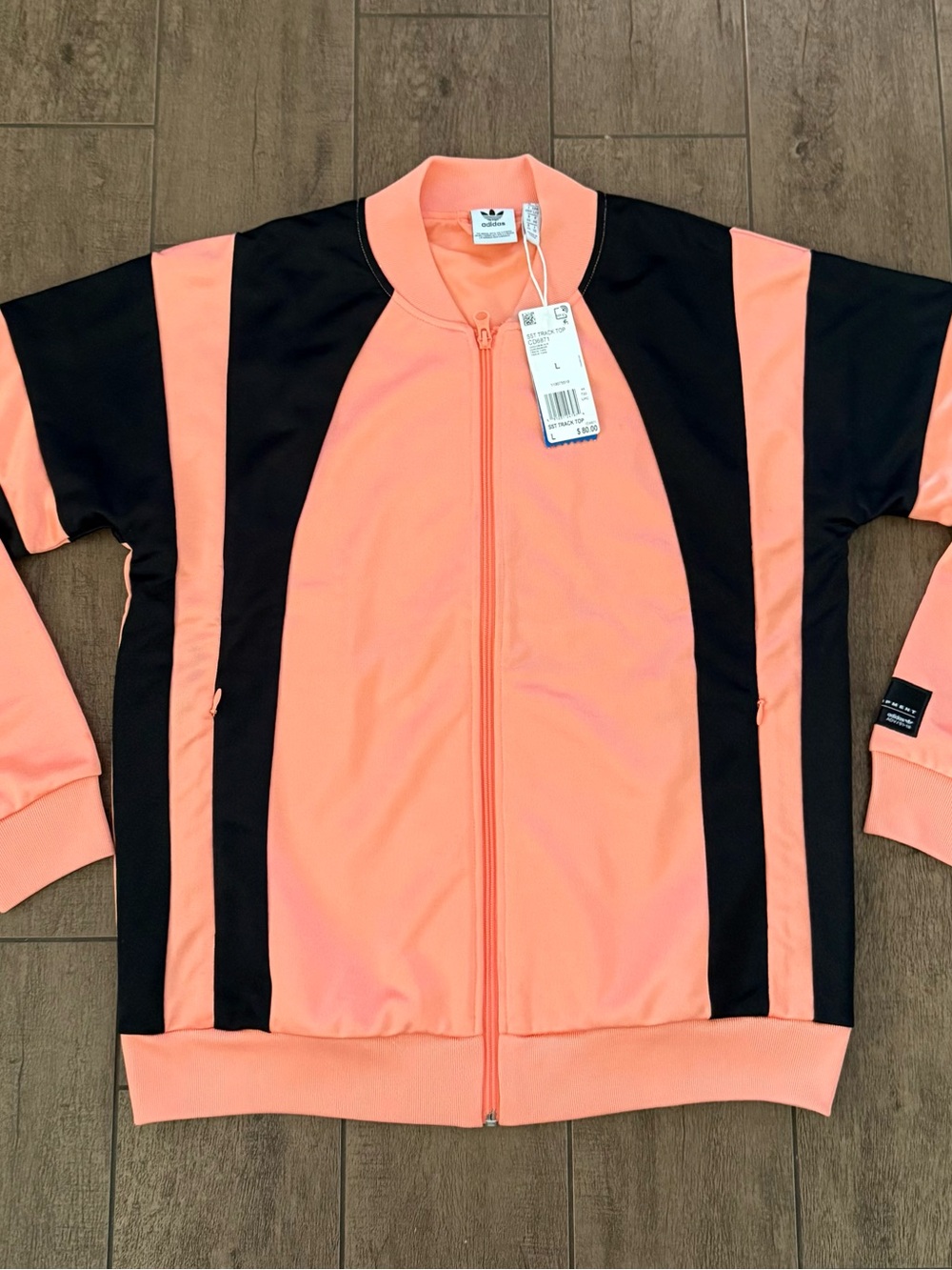 Adidas SS Track Top Peach Black CD6871 Sz L